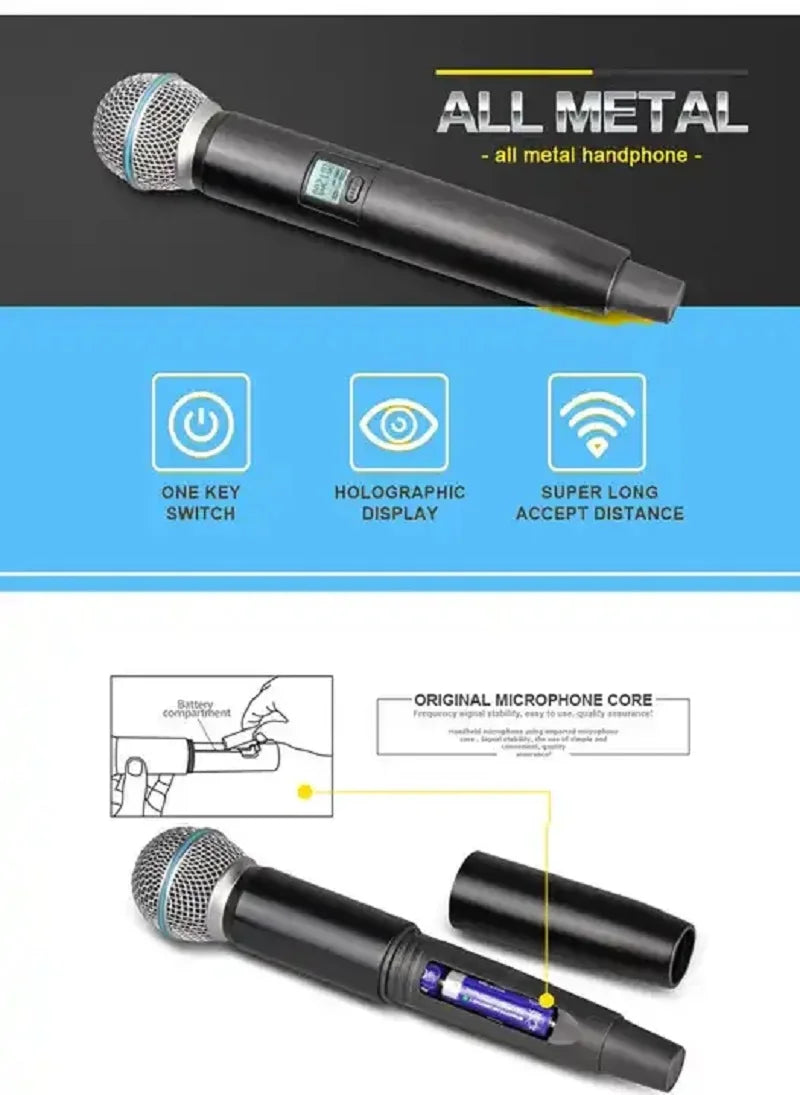 Wireless Microphone Professional System UHF Automatic U segment FM mobile loop  Frequency 60M Party Stage Church speech karaoke