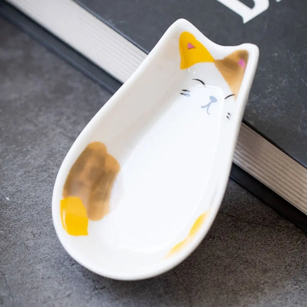 Kitchen Tableware Accessories Decorative Kitten Shaped Mustard Fruit Snack Tray Seasoning Plate Dessert Dish Sauce Dish