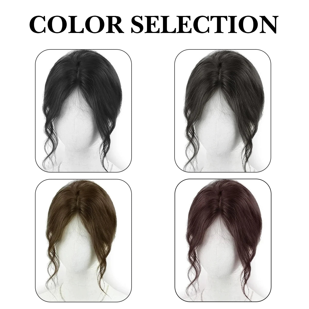 Synthetic Topper with Bangs S Curly 3D French banks Women's Hairpiece Clip In Extension For Hair Volume Non-Remy Machine