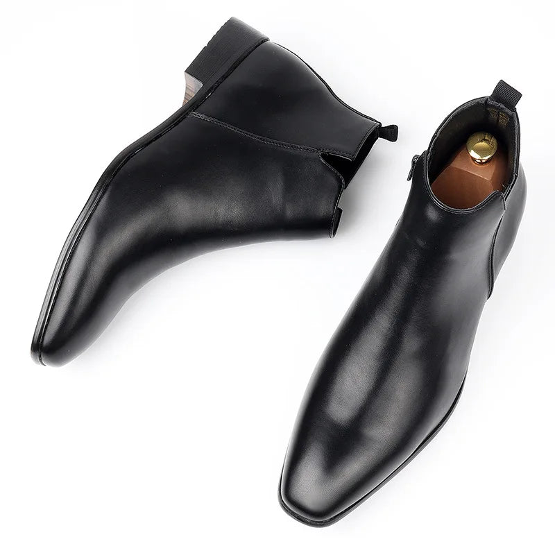 Men's Chelsea Boots Luxury Casual Leather Boot 2025 New Suede Ankle Boots for Men Business Dress Boots Big Size 48 Botas Hombre