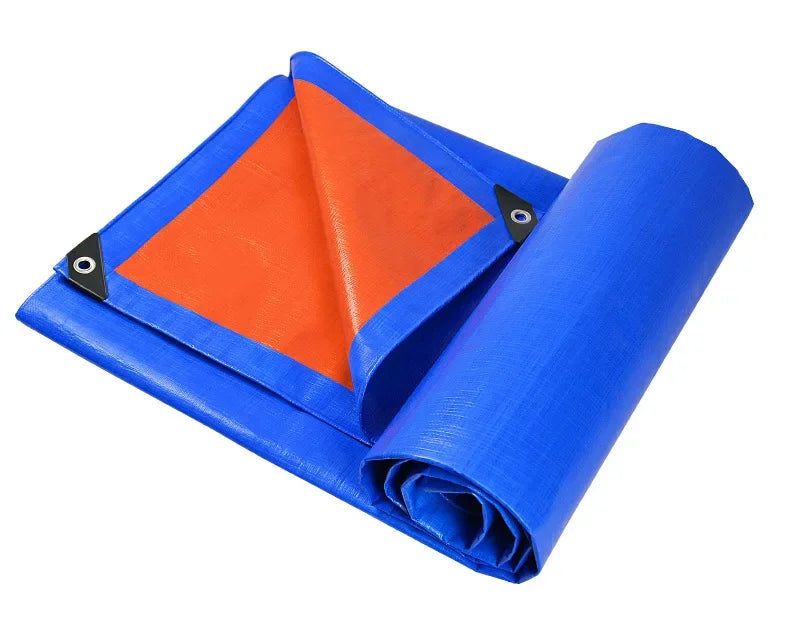 2X2m 2X3m Waterproof Blue Orange Plastic PE Tent Tarp UV Protective Tarp Awnings Awnings Summer Backyard Gardens Rain Cover