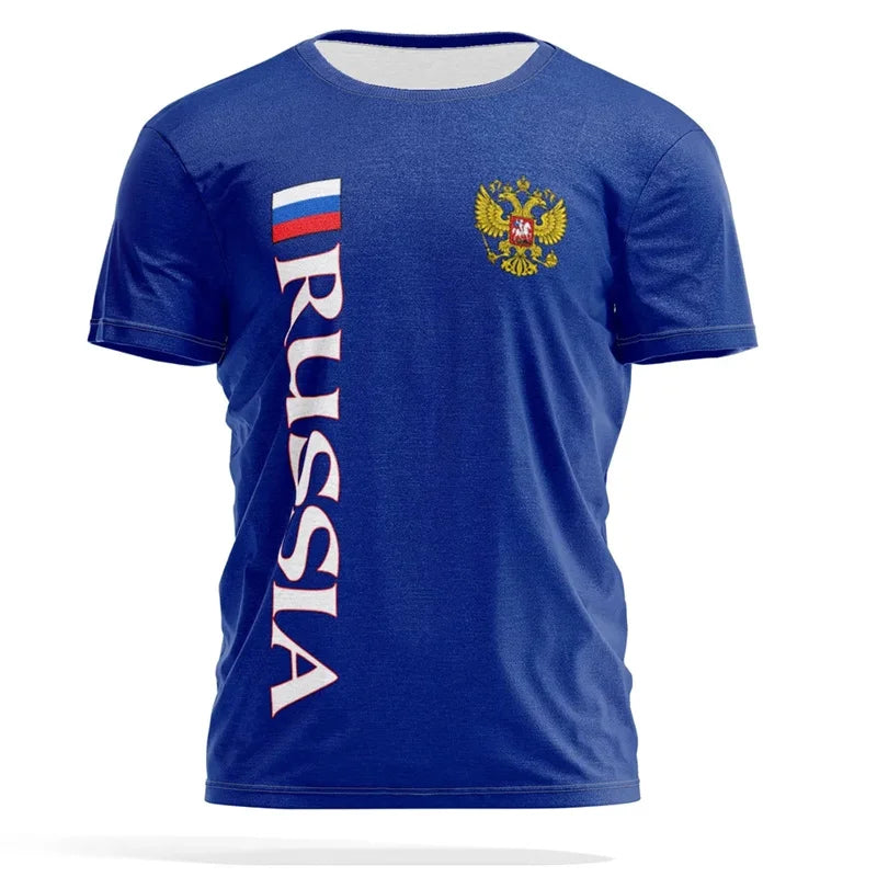 Russia Flag 3d Print T-shirt For Men Loose Short Sleeve Tactical T Shirts Summer Cool Street Sports Fitness Tees Men's Clothing