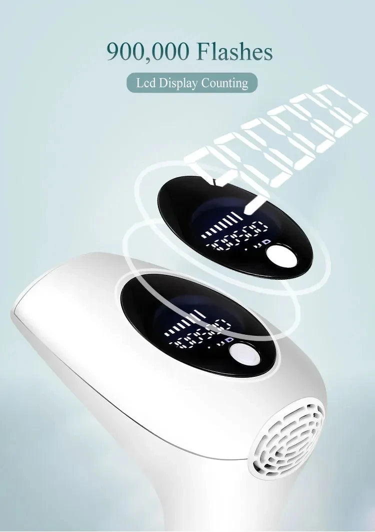 990,000 Flashes IPL Laser Hair Removal Device for Women, Painless Permanent Hair Remover for Home Use, Body, Bikini, and Face