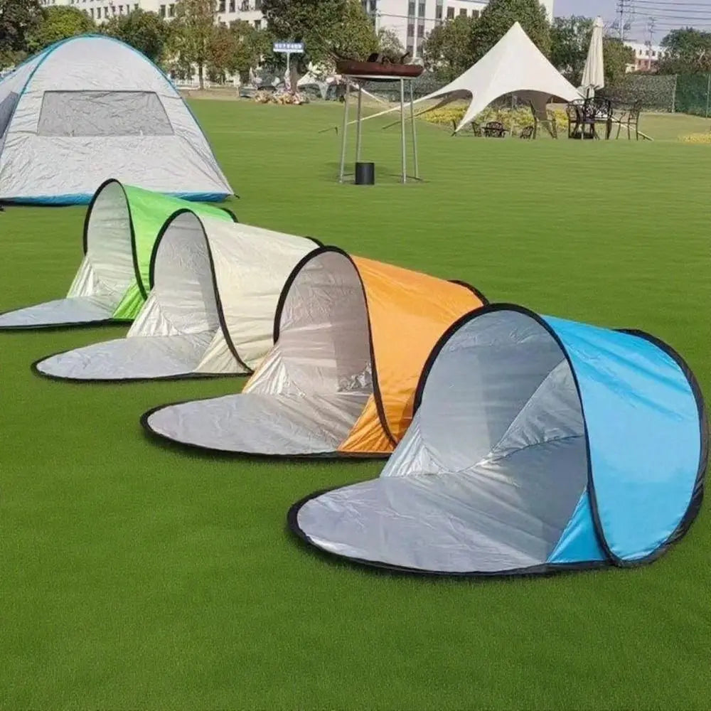 Camping Tent Silver Coated Small Folding Tent Instant Pop-up Automatic Sun Shelter Portable UV Protection Mini Beach Tent Summer