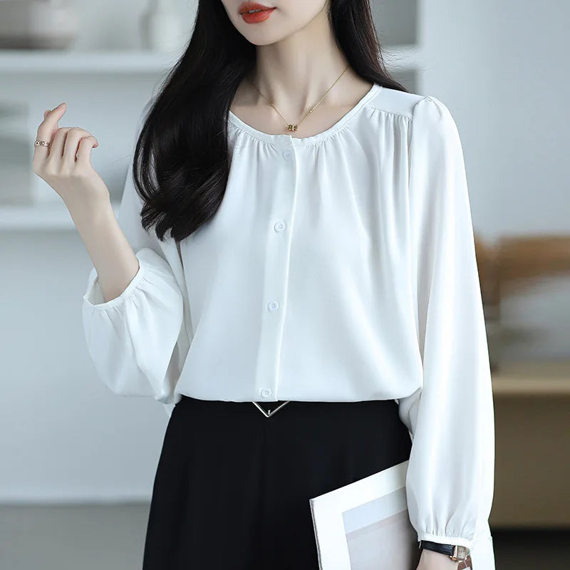 Women's Loose and Casual Shirt, Slim and Reduces Age-reducing Temperament