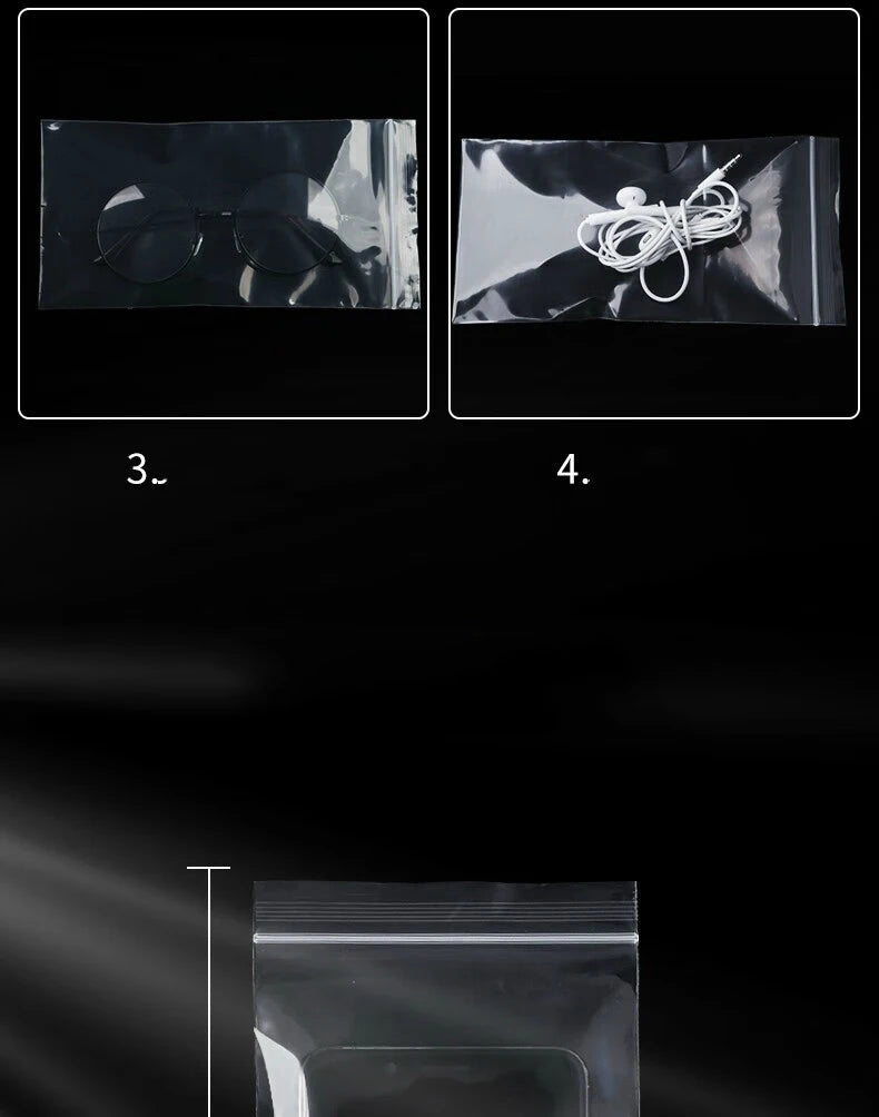 100pcs Transparent Waterproof Phone Bags Self-Sealing Dustproof Disposable Protective Bag for All Phones-Touch Screen Compatible