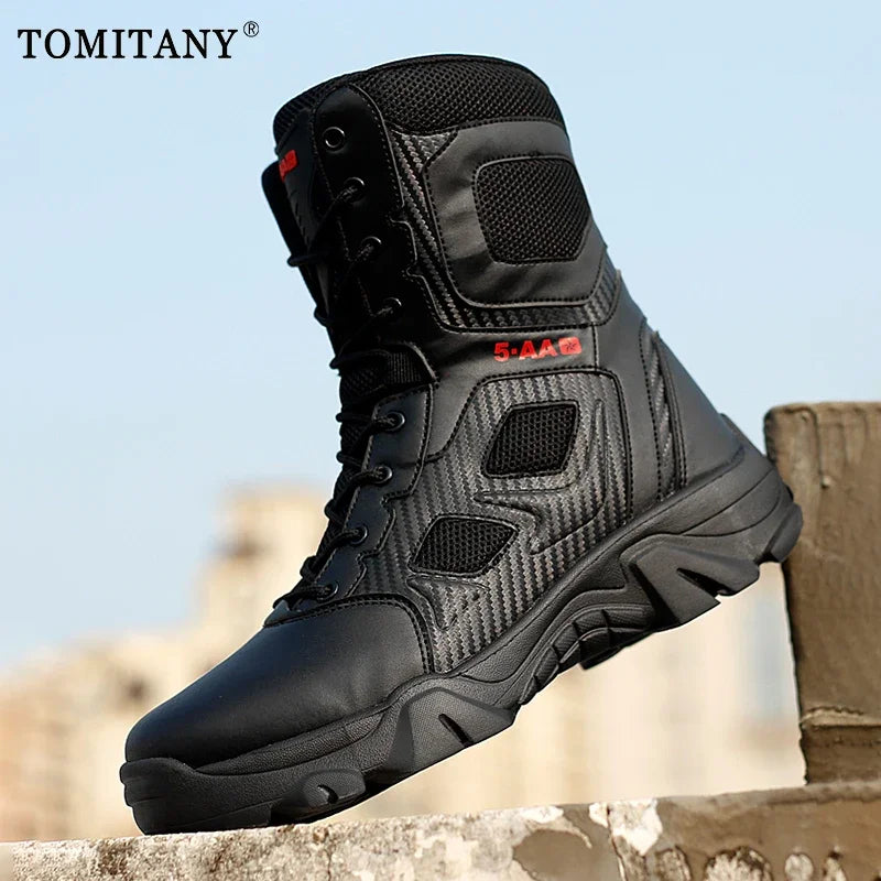 Men Shoes 2024 Winter Men Combat Tactical Boots Ankle Work Safety Shoes Special Force Army Boots Male Waterproof Motorcycle Shoe