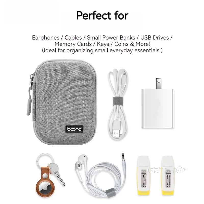 Shockproof Electronics Organizer Case for Power Adapter Cable Storage Bag Bluetooth Earphone Case Travel Small Tech Gadget Pouch