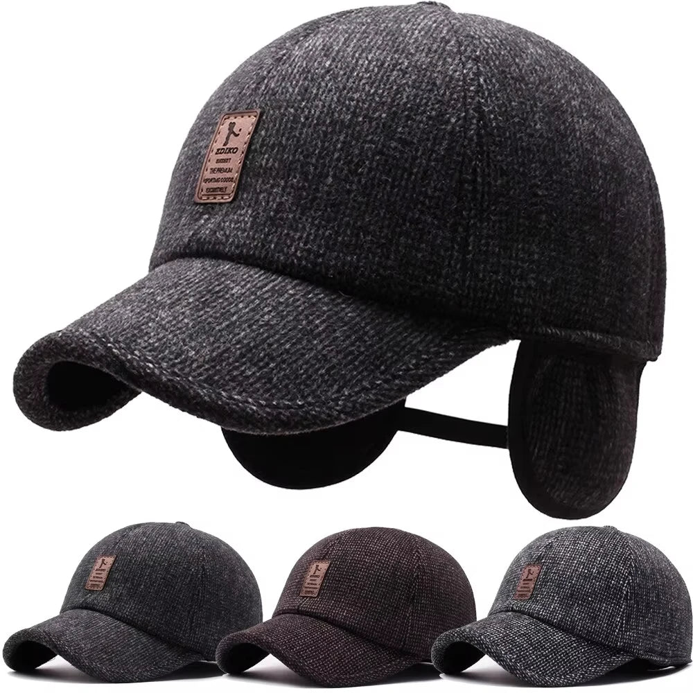 Winter Bomber Hat Men Women Russian Black Leather Ushanka Caps With Ear Flaps Fur Warm Leather Brand Baseball Cap Hats