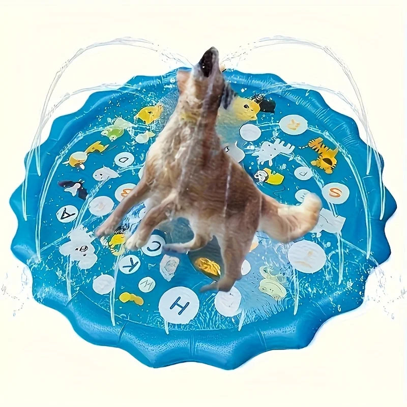 Heavy-duty Outdoor Pet Bath Basin with Water Spray Function - Anti-slip Dog Water Play Cooling, water spraying, and ice cooling