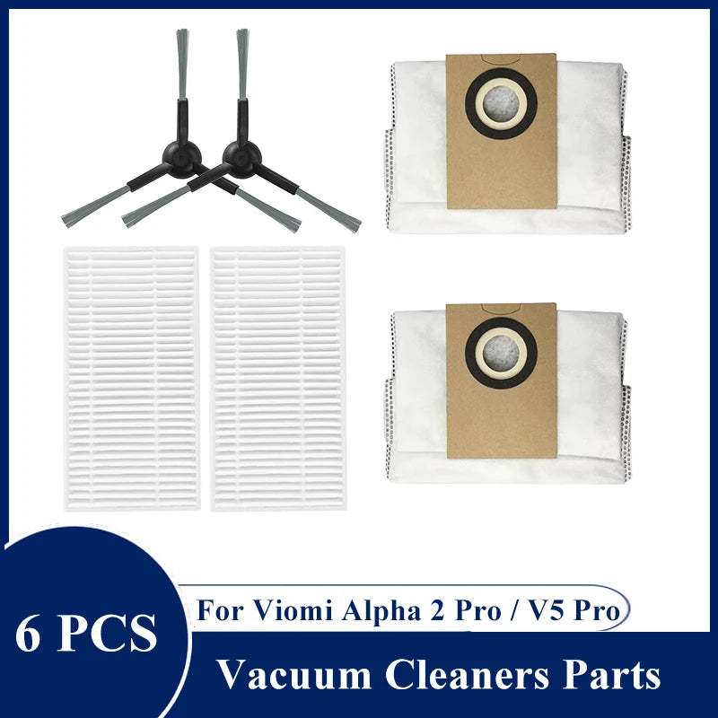 For Viomi Alpha 2 Pro / V5 Pro / V-RVCLM27B / V-RVCLM40B Vacuum Cleaner Parts Replacement Main Side Brush Filter Mop Accessory