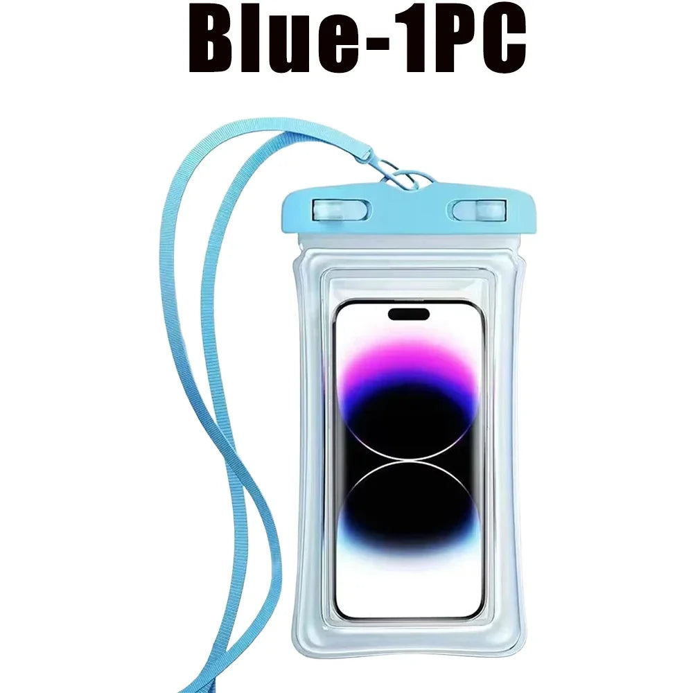 Floating Waterproof Phone Pouch Universal Water Resistant Phone Case Under 7.2 Inches Phone Dry Bag Essential for Water Sport