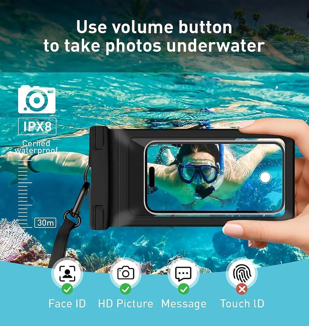 Airbag Waterproof Mobile Phone Bag Diving Protective Cover Waterproof Item Bag Anti-lost Bag for Beach Cruise Spring Water Park