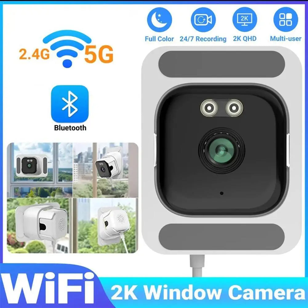 5MP WiFi Security Camera With Glass Mount Full Color Night Vision Two-Way Audio Baby Monitor Household Indoor Surveillance Cam