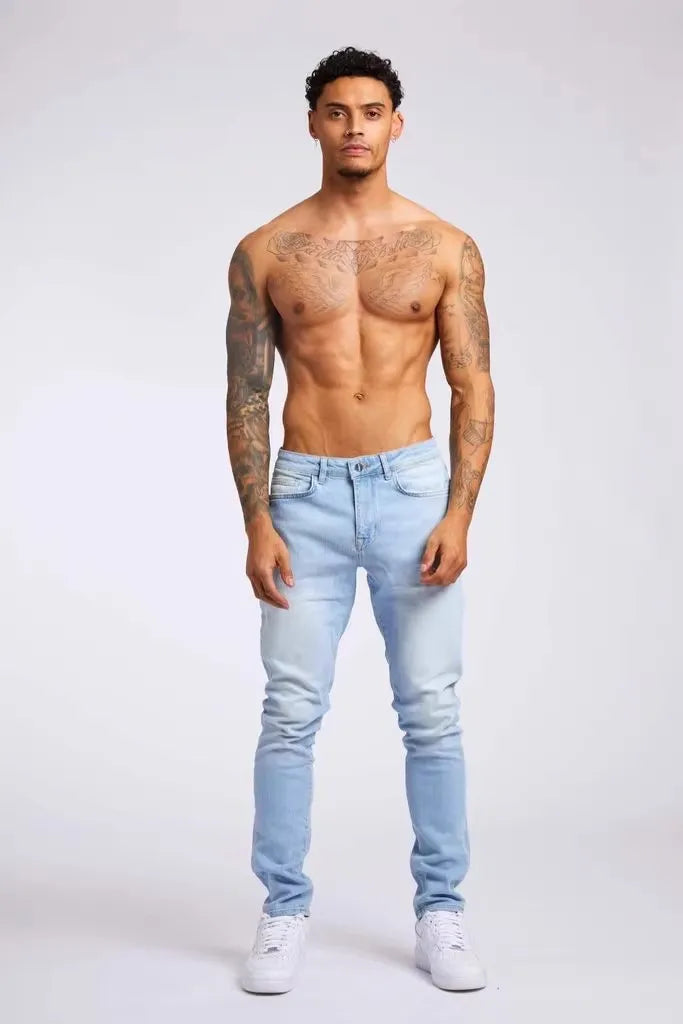 2025 new men's slim fit classic slim fit jeans casual street style casual men's slim fit jeans men's slim fit pencil jeans