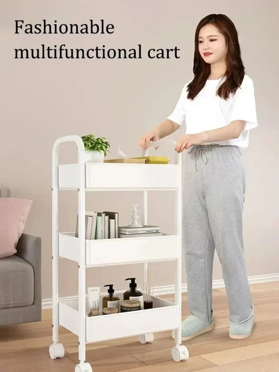 Kitchen Organizers And Storage Rack Household Cart With Wheels Multifunctional Home Accessories Mobile Rack Trolley Bookshelf