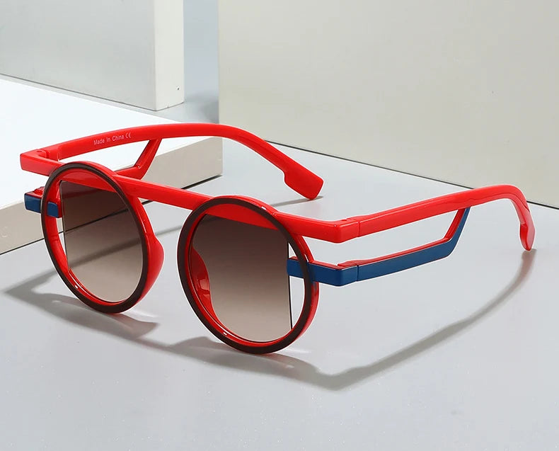 Retro Punk Style Small round Sunglasses UV400 Gradient Shades Unisex Fashion Sun Glasses for Men And Women