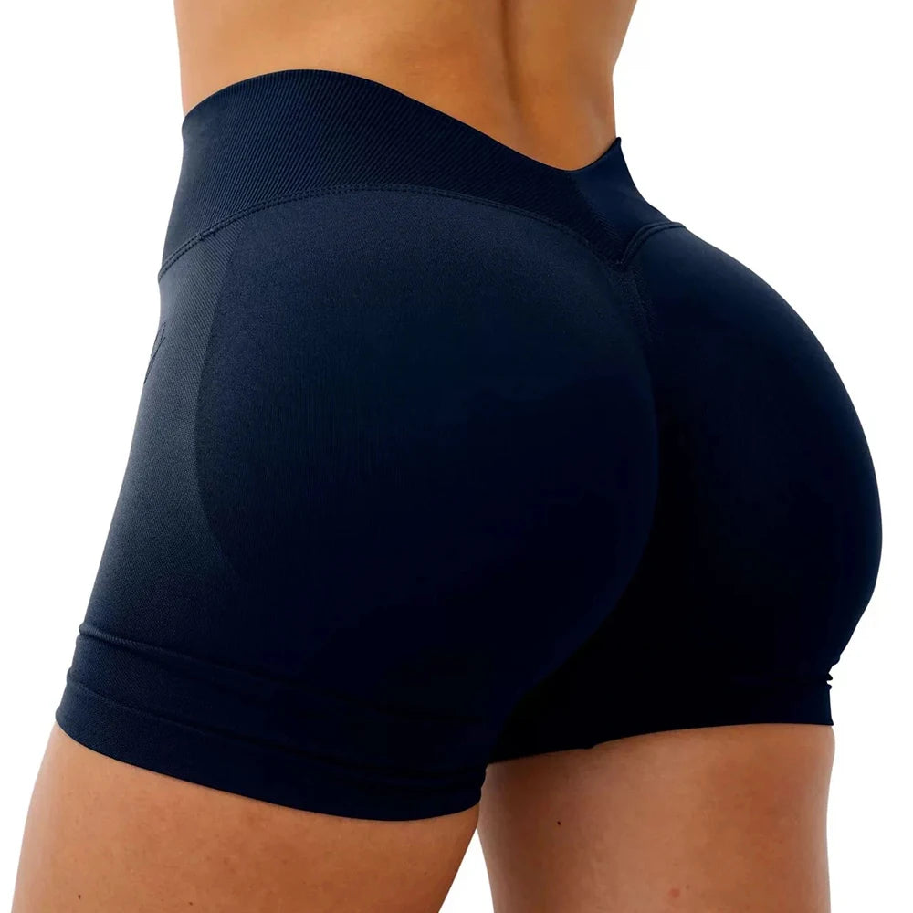 Women's Seamless Yoga Shorts - Butt Lifting Workout Leggings V Waist