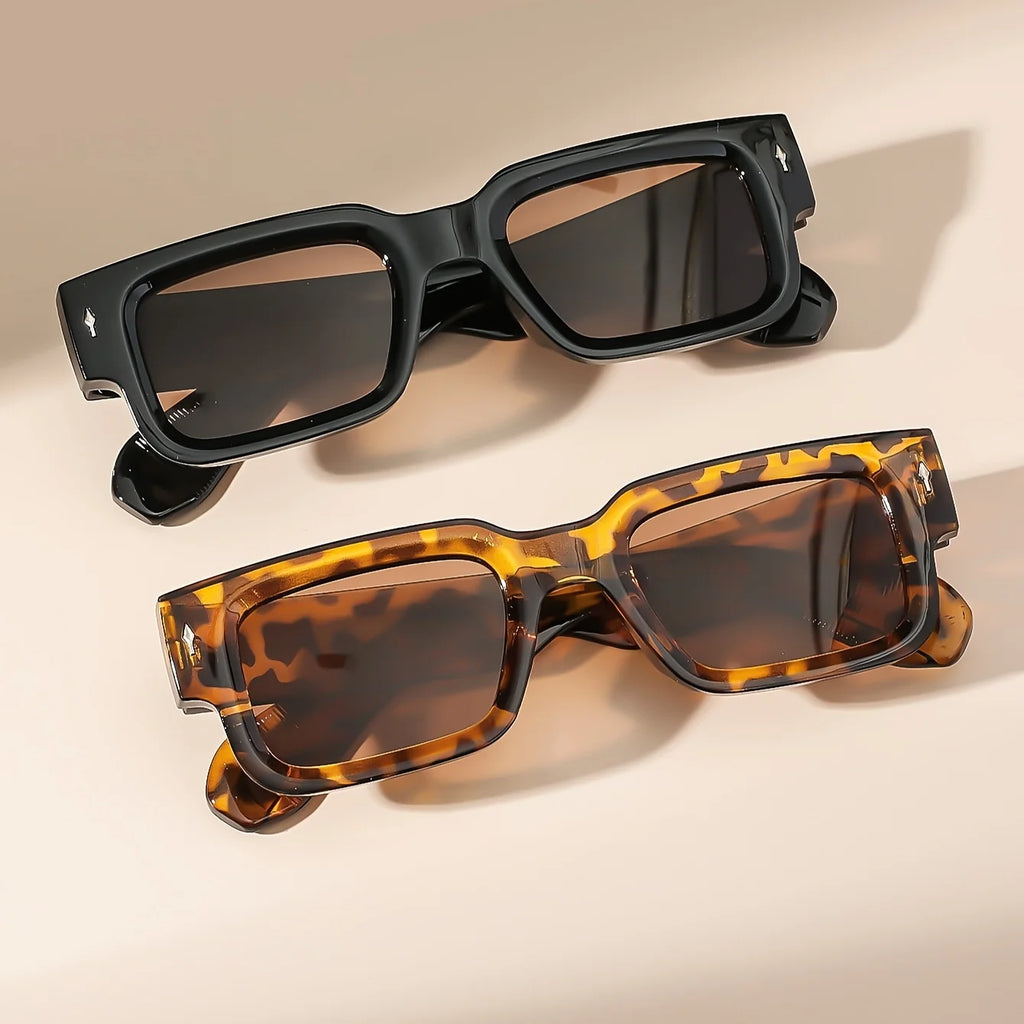 1PC Unisex Retro Square Sunglasses Classic UV Protection Plastic Frame Shades Outdoor Travel Driving Glasses UV400 Eyewear