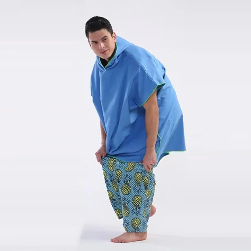 Microfiber Quick-drying Swimming Towels Absorbent Hooded Swimming Dry Towels Quick Dry Windproof Beach Poncho Towels Swimming