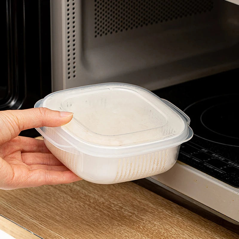 Food Storage Container Rice Fruit Preservation Box Microwave Oven Safe Refrigerator Freezer Fresh Keeping Box For Kitchen