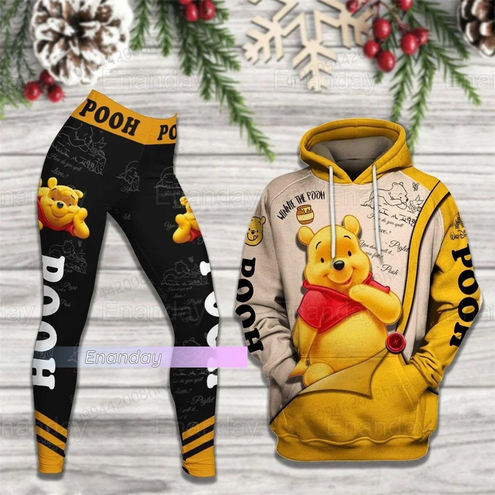 Disney Winnie the Pooh Hoodies and Leggings, Custom Winnie the Pooh 3D Printed Sweatshirts, Womens Yoga Pants Set 2025