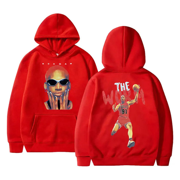 Vintage The Worm Dennis Rodman Graphics Hoodie Men Women Hip Hop Fashion Oversize Sweatshirt Harajuku Boys Basketball Streetwear
