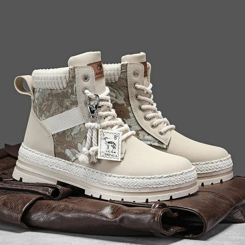 Men Boots Autumn Winter Casual Shoes Designer Luxury Platform Cowboy Chelsea Work Safety Leather Ankle Sneakers Botas Masculino