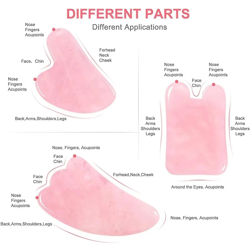 Rose Quartz Gua Sha Board Natural Jade Gouache Scraper Massager Facial Lifting SPA Acupuncture Skin Care Anti-Aging Beauty Tool
