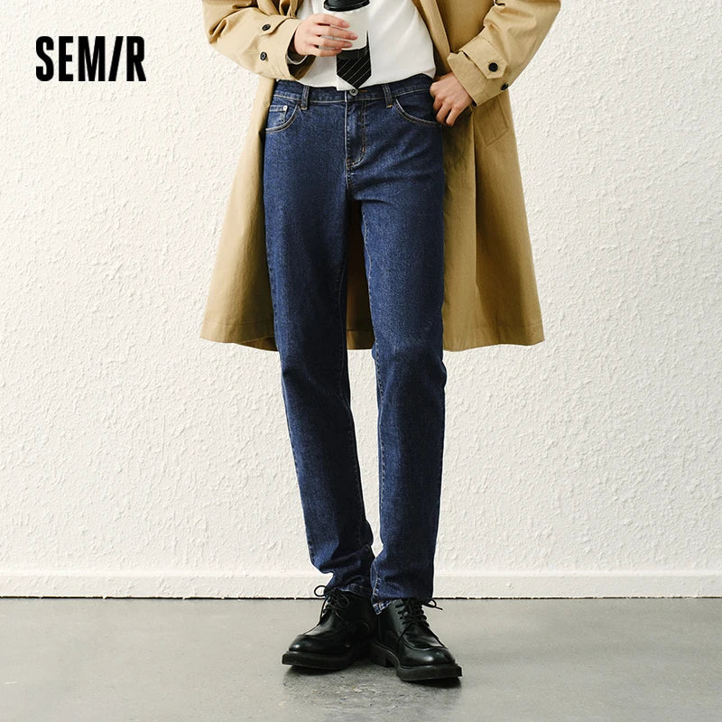Semir Jeans Men Slim Fit Skinny Trousers Leg-lengthening 2025 Spring New Long Trousers Basic Versatile
