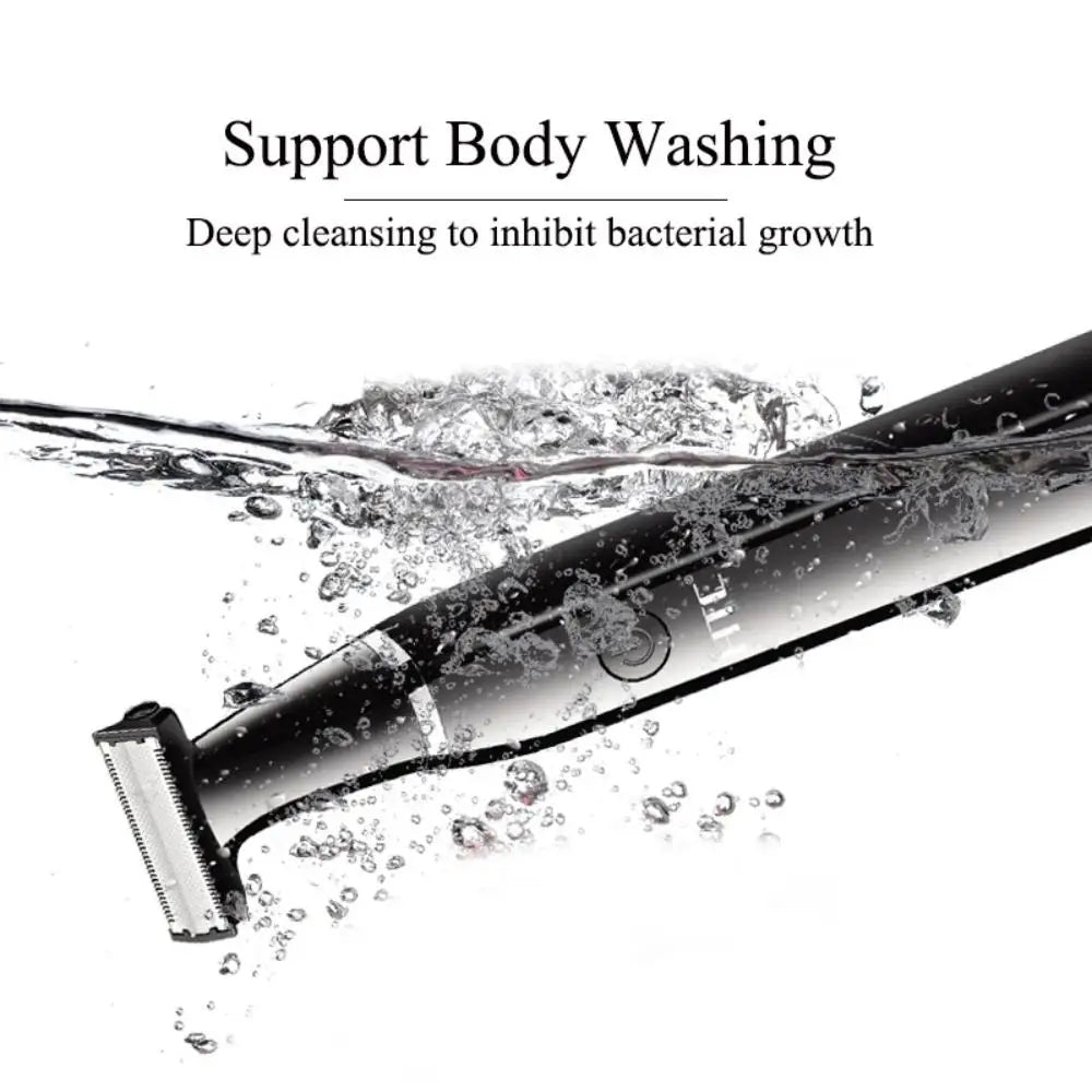 HTC Men's Electric One Blade Beard Trimmer Pubic Hair Body Hair Grooming Clipper for Men Bikini Epilator Rechargeable Shaver
