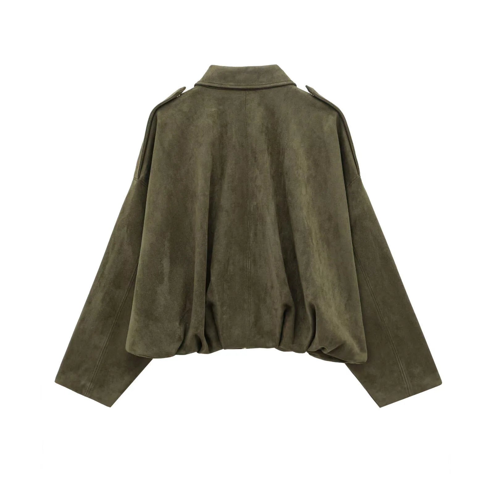 Women's Bomber Jackets Coats Fashion Turn-down Collar Long Sleeve Oversize Coats 2025 Autumn Ladies Vintage Outerwear Chic Tops