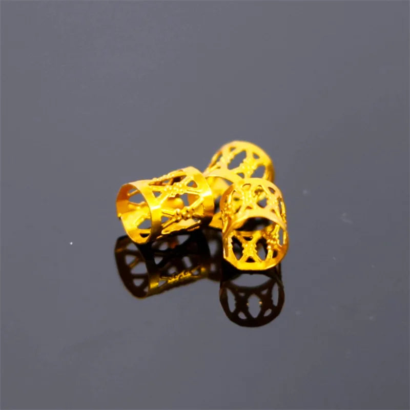 100Pcs Dreadlocks Beads Hair Braid Rings Clips Dread Locks Hair Braiding Metal Cuffs Hair Rings Decoration Accessories Jewelry