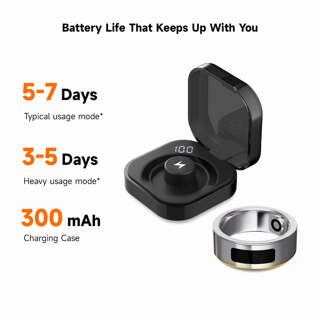 IMIKI Smart Ring 2 With Wireless Charging Health Manager Sleep Heart Rate 5ATM Waterproof For Android iOS Man Woman