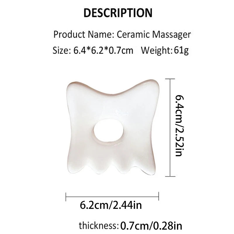 1PCS Ceramic Gua Sha For Face Body Antistatic Guasha Board Skin Tightening Face Lift Massager