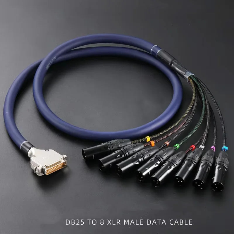 Data Cable DB25 8-way Multi Track Mixer VGA Rainbow Audio Signal Cable DB25 Male to 3 Pin XLR Male/Female,RCA,6.35mm Plug