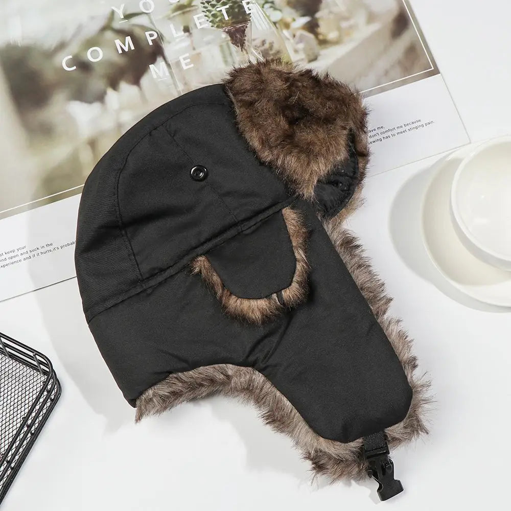 Men Women Trapper Bomber Hats Russian Ushanka Warm Winter Fur Earflap Ski Hat