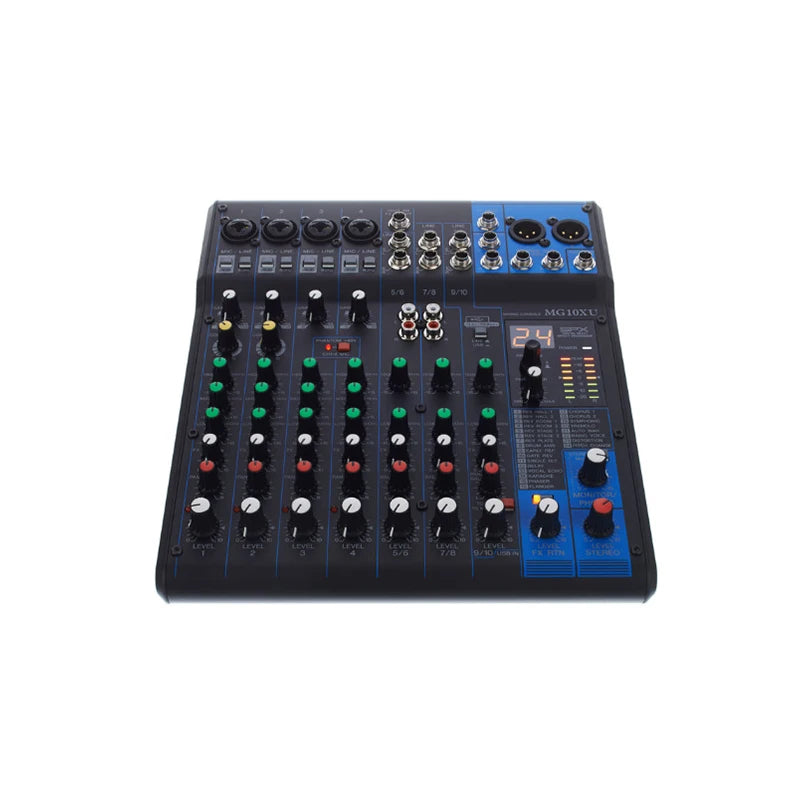 Professional Audio Mixer MG10XU 10 Channel 48V Phantom Effect Analog Mixing Consoles for Wedding Stage Performance Conference