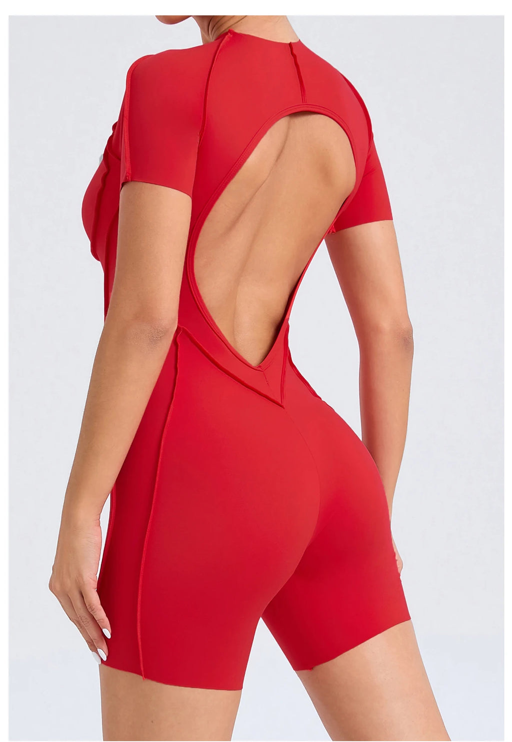 Short Jumpsuit Gym Clothes For Women Sportswear Fitness Overalls Backless Scrunch Booty Yoga Suit Sports Set Outfit