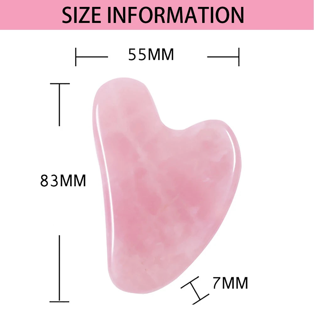 Gua Sha Board Heart-Shaped Natural Pink Green Resin Jade Scraper Facial SPA Neck Massager Portable Skin Care Beauty Healty TooL