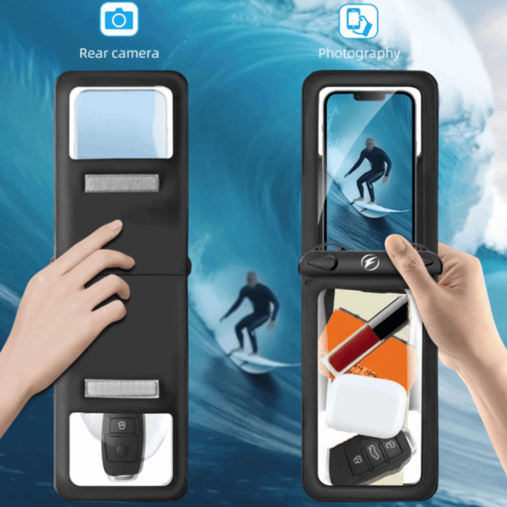 Double Pocket Waterproof Phone Bag Transparent Touch Screen Mobile Phone Waterproof Bag Universal Underwater Dry