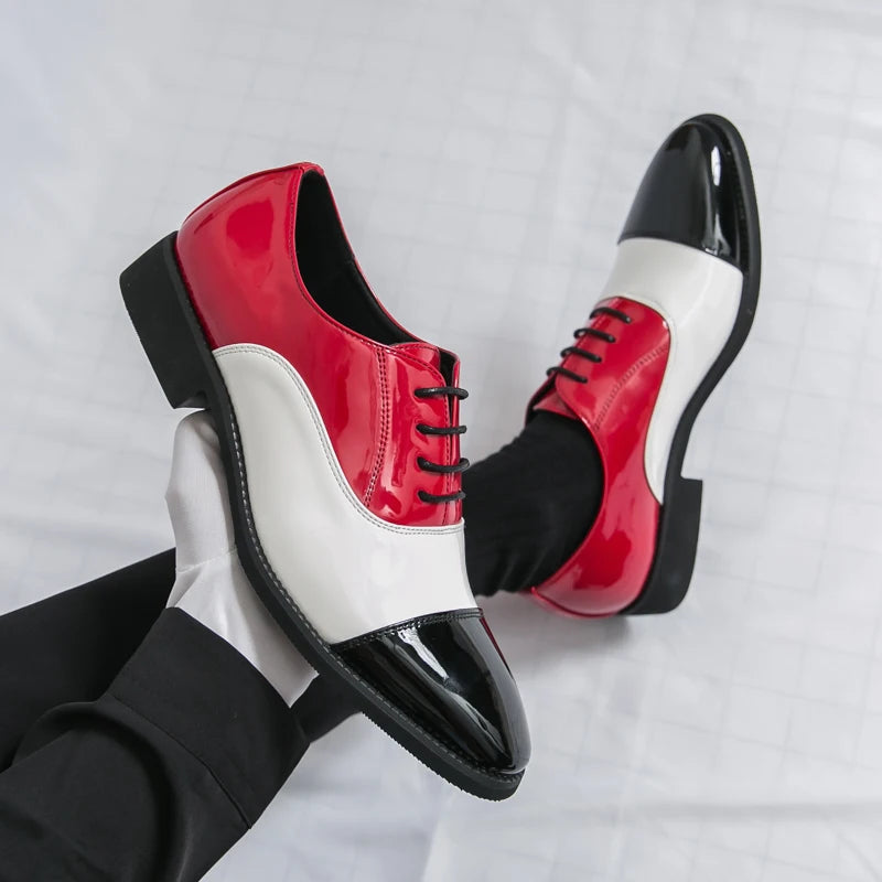 Men Leather Casual Oxford Shoes Retro Comfortable Platform 2026 New British Style Lace-Up Business Shoes Slip-on Outdoor Shoes