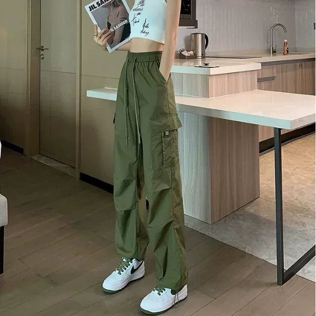 New In Korean Fashion Cargo Pants for Women Comfortable Stretch High Quality Xxl Vintage G Trends 2025 90s Casual Woman Trousers