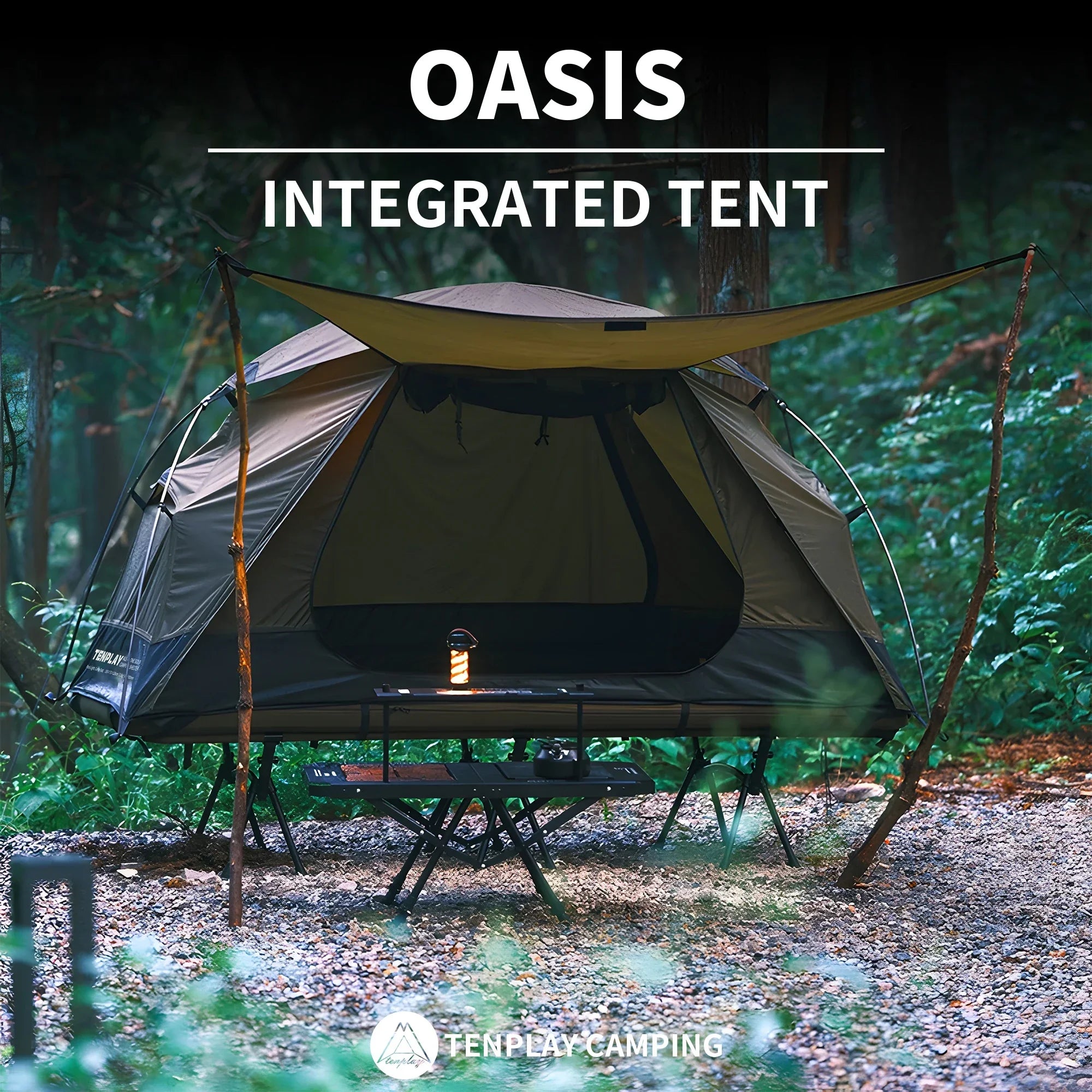 TENPLAY Ultra-Lightweight Instant Pop-Up Single-Person Tent, 3000mm Waterproof, 50UPF, for Camping, Hiking, Fishing, Backpacking