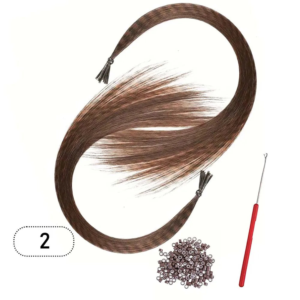 Synthetic Colored I-Tip Faux Feather Hair Extensions 16" 20 Strands Women's Heat Resistant Fiber Festival Extensions Accessories