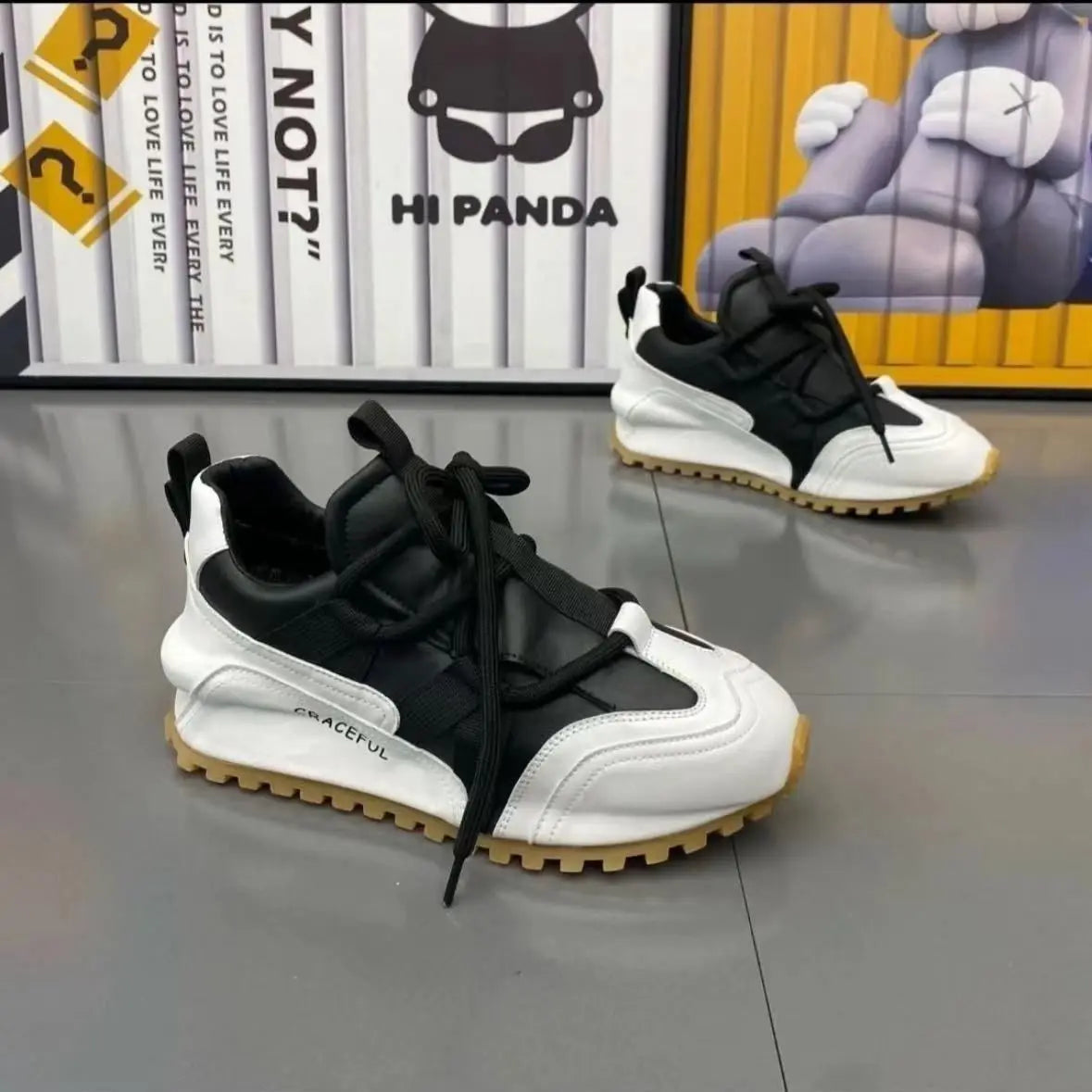 Chunky Sneakers Men Women Cover Bottom Board Shoes Fashion Casual Leather Mesh Breathable Increased Internal Flat Platform Shoes
