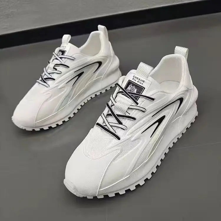 Chunky Sneakers Men Women Cover Bottom Board Shoes Fashion Casual Leather Mesh Breathable Increased Internal Flat Platform Shoes