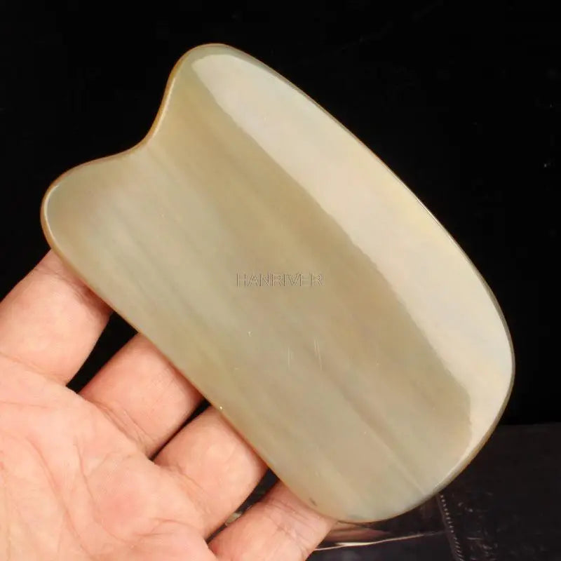 Natural Yak Horn Guasha Board Gouache Scraper For Back Body Acupuntura Therapy Spa Face Massager Gua Sha Massage Tool