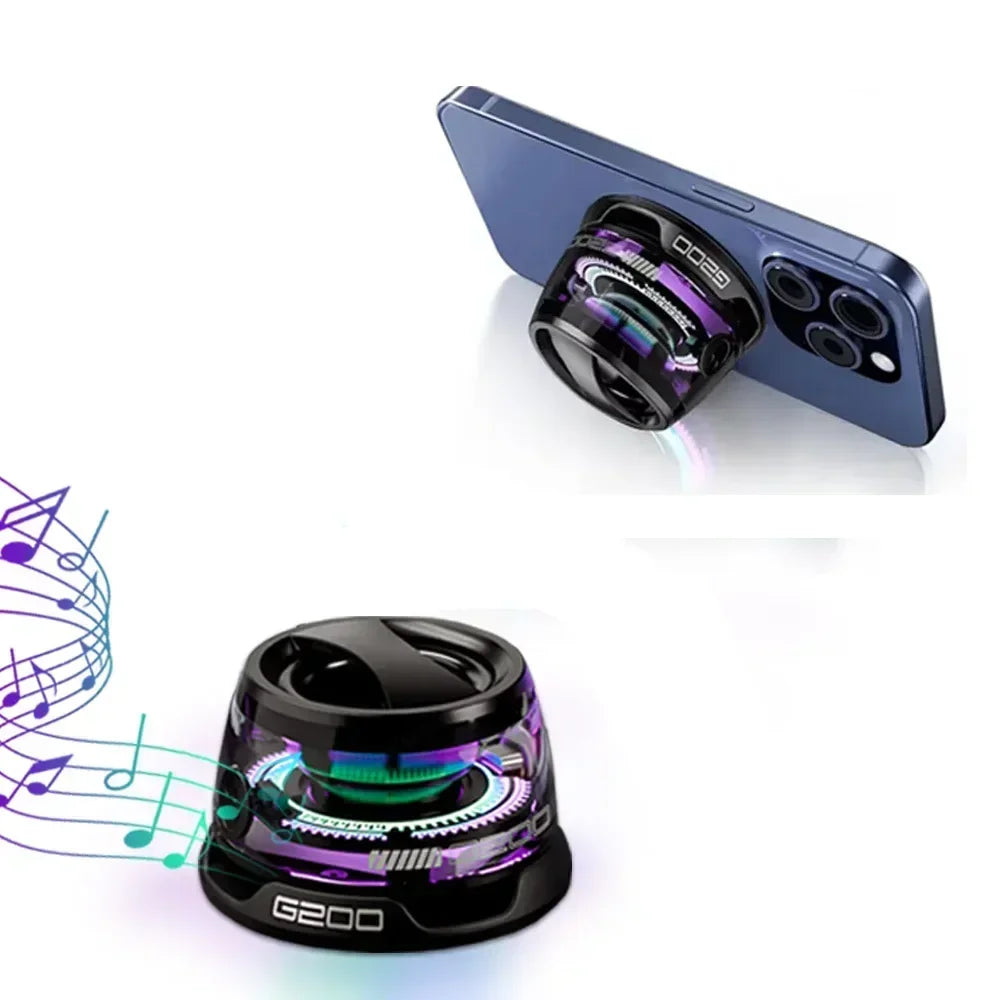 1pc Portable Bluetooth Speaker - Bluetooth 5.3, RGB Ambient Light, Long Battery Life & Magnetic Phone Stand