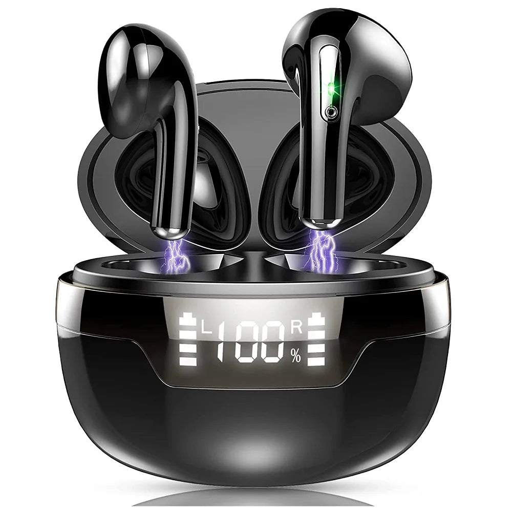 New Bluetooth 5.4 Earphones J97 Wireless Headphones LED TWS With Dual Microphone Earpiece CVC8.0 Noise Cancel Headsets Earbuds